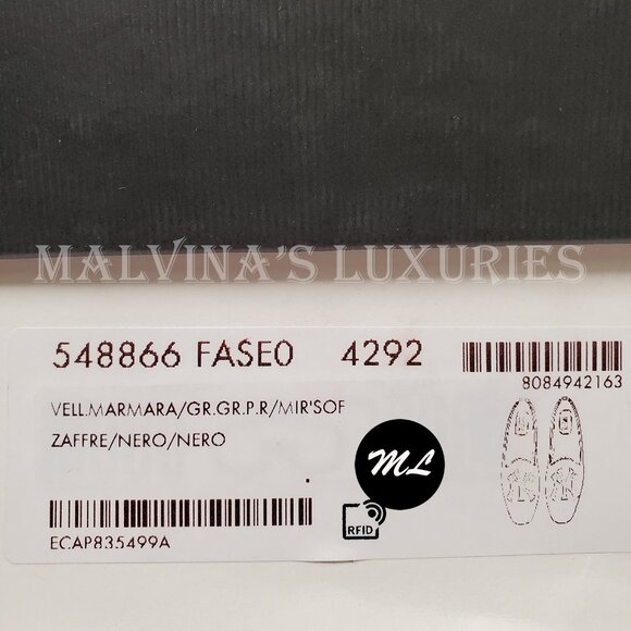 GUCCI SHOES MENS NY YANKEES INSIGNIA BLUE VELVET LOAFERS - Picture 13 of 14